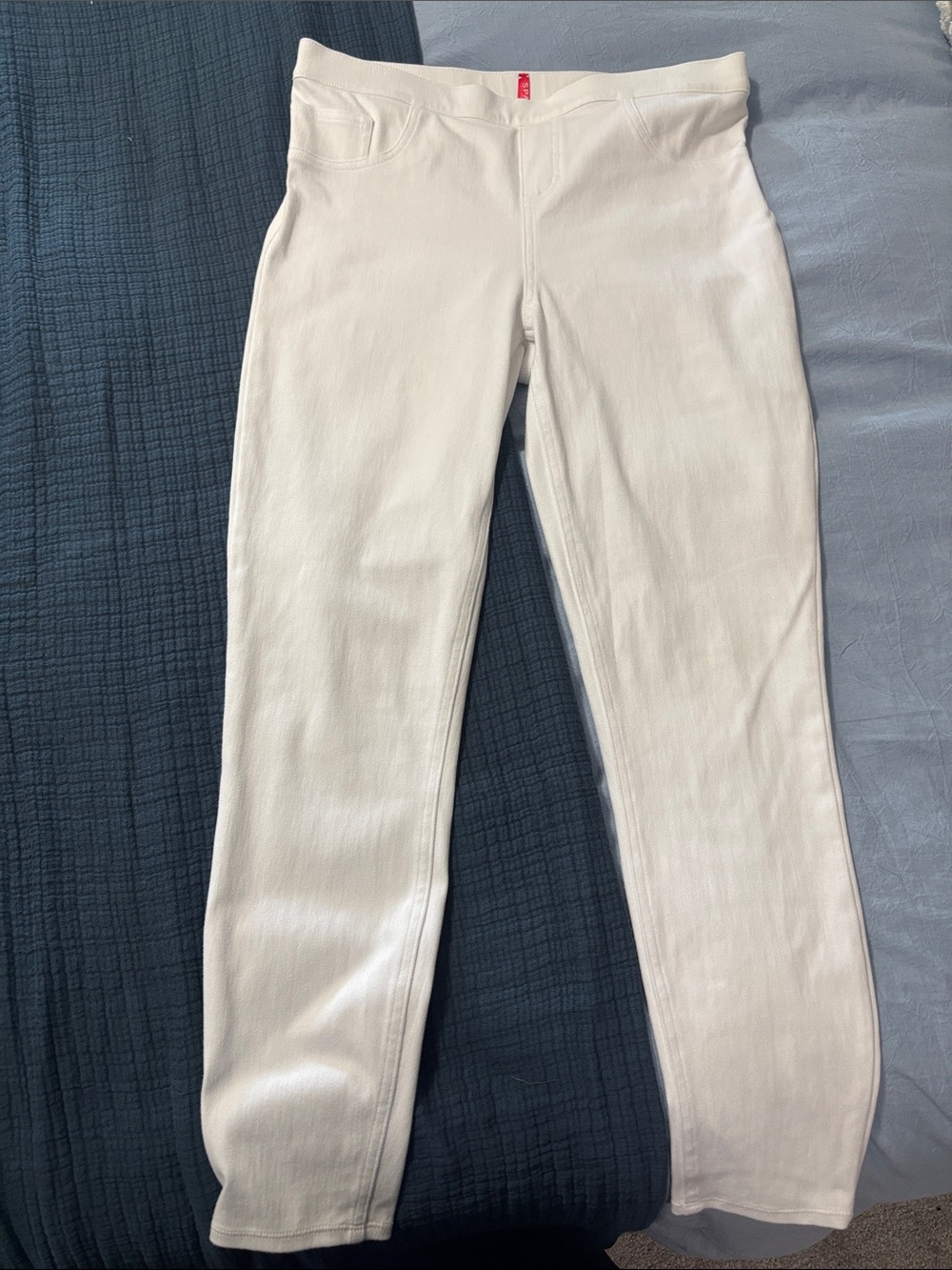 SPANX White High-Waist Shaping Leggings with Nude Lining